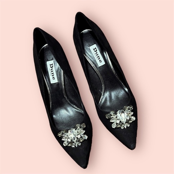 Beautiful DUNE LONDON black suede heels.  Never worn. Sz 7.5 - Picture 1 of 4